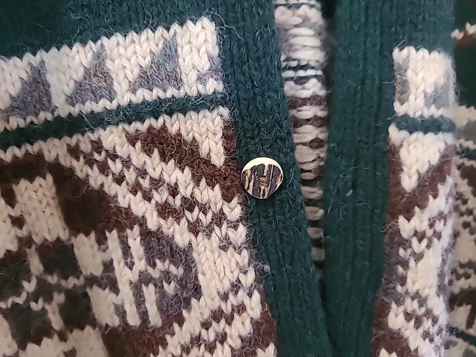 Cárdigan de esquí vintage Polo Ralph Lauren para hombre 100 % lana tejido a mano suéter talla XL Foto 3 de 4