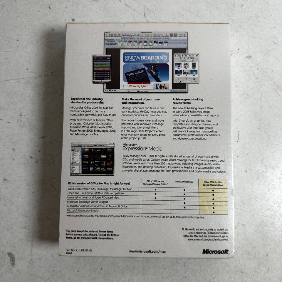 Microsoft Office Mac 2008 Special Media Edition for Digital Media Enthusiasts - Image 2 of 4