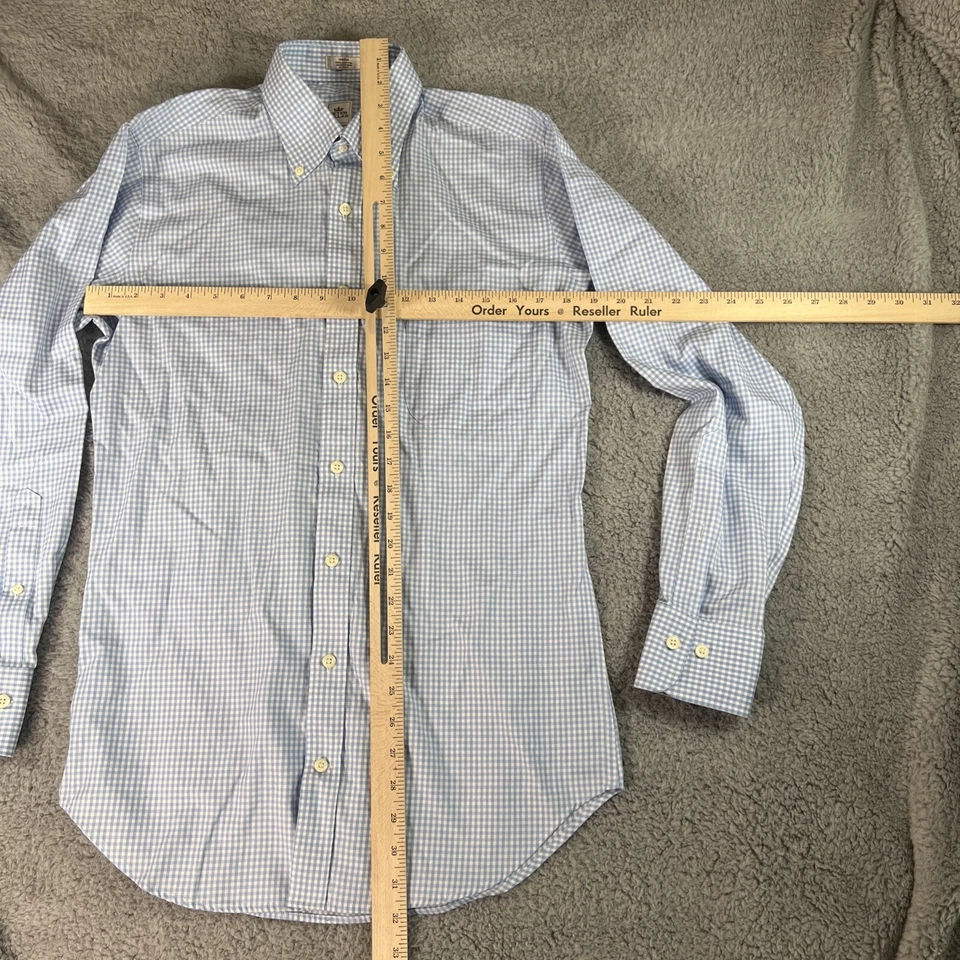 Peter Millar Nanoluxe мужской маленький белый синий легкий уход длинным рукавом платье рубашка - Изображение 4 из 4