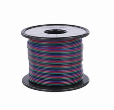 4 Colors Lights Line 40 Ft Spools Rgb Extension Cable Line 4 Pin 20 Awg Electric