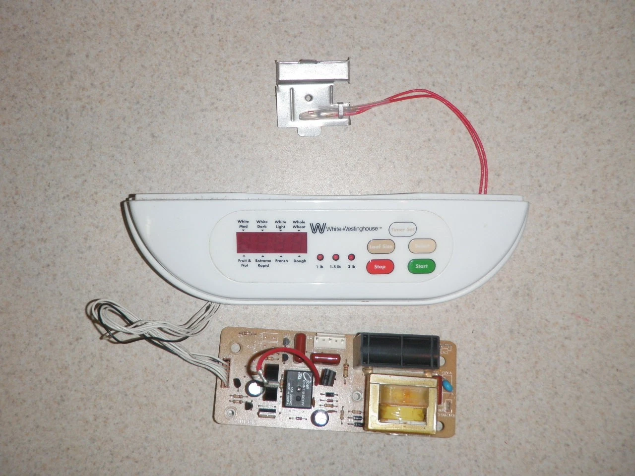 White Westinghouse Bread Machine Parts Control Panel PCB Temp Sensor WWTR444