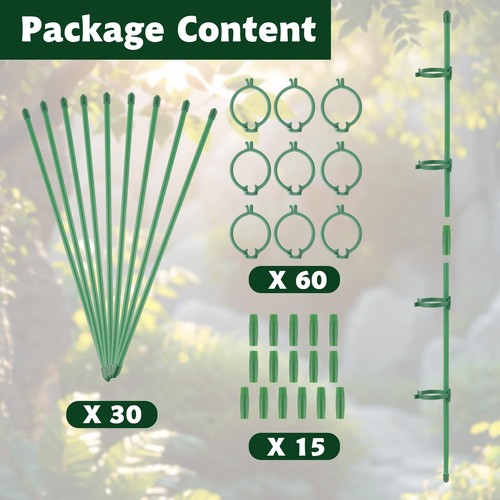 30 Pcs Adjustable Plant Support Stakes Garden Single Stem Support Stake Plant... - Picture 4 of 7