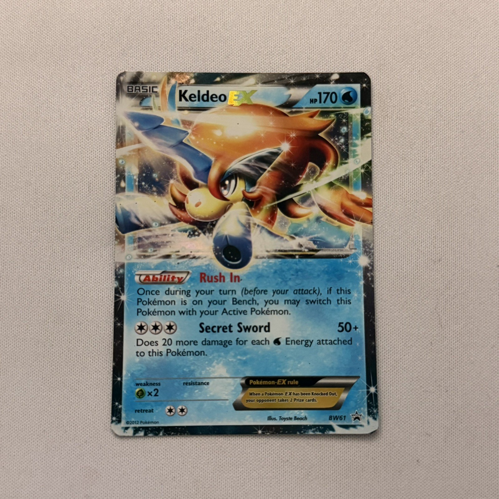 Keldeo-EX English Black Star Promo BW61 Pokémon Card
