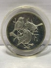 1971 Franklin Mint 2oz .925 Roberts Birds Round No. 18 European Robin