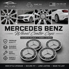 4x Black Wheel Center Caps Hub Cover Rim For Mercedes B C E Cla Cls Gls Ml Serie