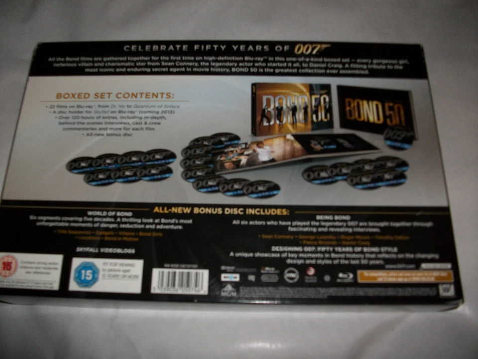 JAMES BOND - BOND 50 BLU RAY BOXSET - 22 FILMS & 130 HOURS OF BONUS FEATURES - Image 2 of 2