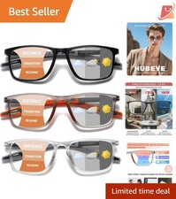 Photochromic Progressive Reading Glasses Unisex Blue Light Blocking UV5 Surfaces
