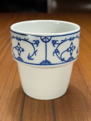 Becher Kakotassen DDR Porzellan Jäger Blau Saks Strohblumenmuster