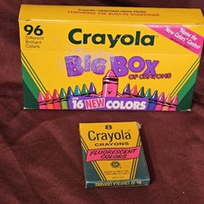 Vtg 1992 Unused Crayola BIG BOX CRAYONS- 96 Count W/ Built In Sharpener GREAT