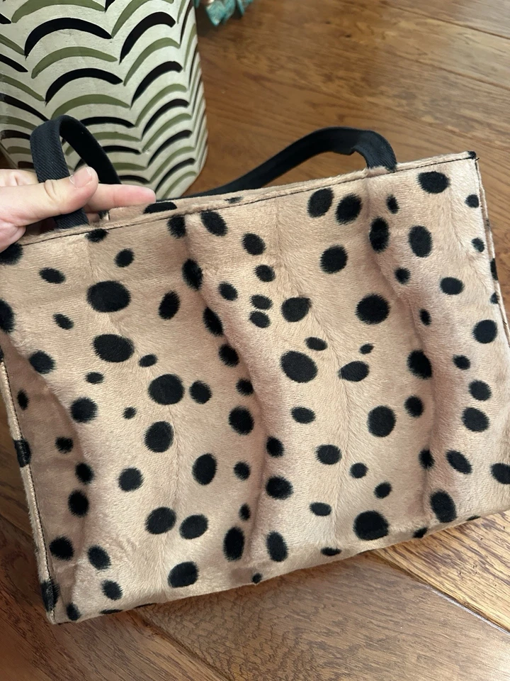 Bolso de Hombro Bolso de Mano RARO Vintage Kate Spade Estampado Animal Cuero Borde Y2K Foto 4 de 4