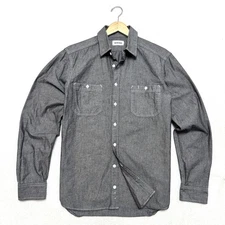 Taylor Stitch Sz 42 L Large Utility Shirt Organic Cotton Denim Gray