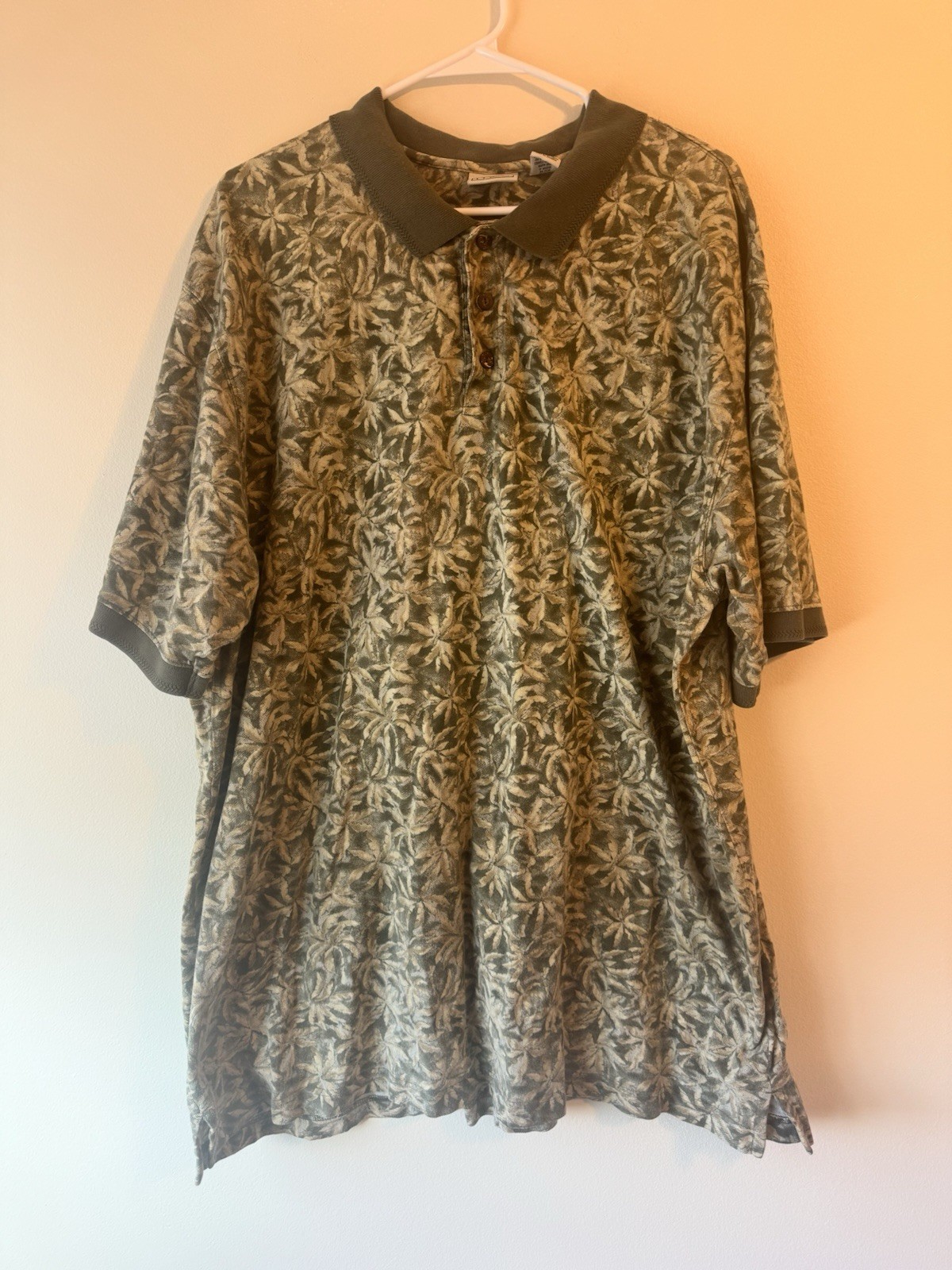 Vintage LL Bean Shirt Mens XXL Camo Trebark Pattern Short Sleeve