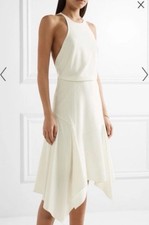 Halston Heritage Cream Strap Back Dress Size Uk 12 NWT
