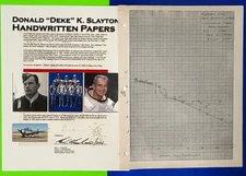 DEKE SLAYTON SINGLE HANDMADE CHART / SCCS PRESENTATION MERCURY 7 & ASTP COA