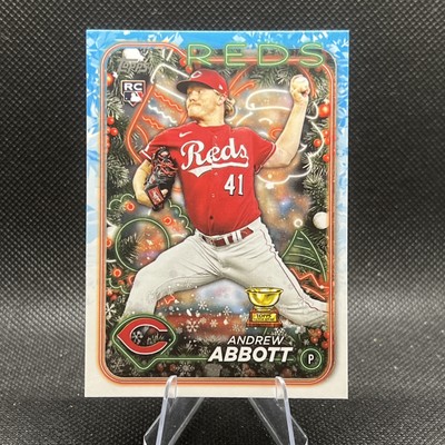 2024 Topps Holiday Andrew Abbott Rookie #H82 Cincinnati Reds Baseball Card