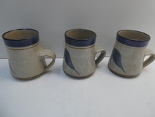 3 VINTAGE AUSTRALIAN POTTERY CUP COFFEE MUGS STAMPED MALCOM COOKE CUPPUCUMBALONG