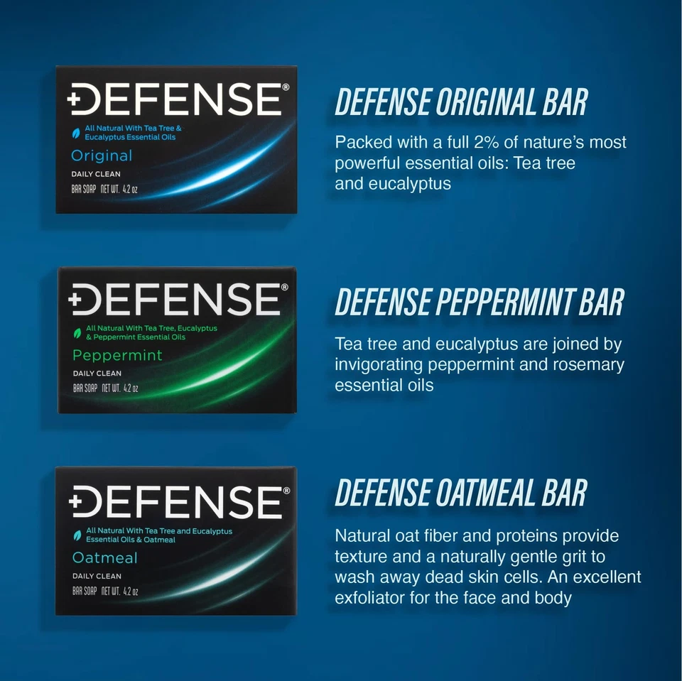 All Natural Tea Tree Bar Soap, 3 Bar Variety Pack - Original, Peppermint, Oat... - Image 2 of 4