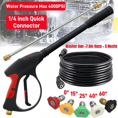 #ad #ad High Pressure 4000PSI Car Power Washer Gun Spray Wand Lance Nozzle and Hose Set $28.99