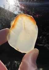 A+Gem Quality Carnelian Round Edge cut~with Slight Iris Agate Chatoyance! 19.18g