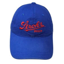 Stroh's Beer Strapback Hat Blue One Size Adjustable Embroidered Outdoor