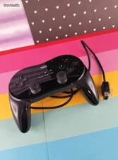 Original Nintendo Wii Pro Classic Controller Black Wired *UNTESTED*