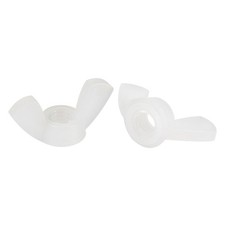 M6 Ala Dadi Nylon Farfalla Dado  Twist Stringi Chiusure Bianco 25pz