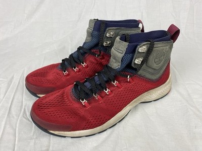 Timberland Flyroam Trail Shoes Mens US 7.5W Red High Top Casual Walking Hiking