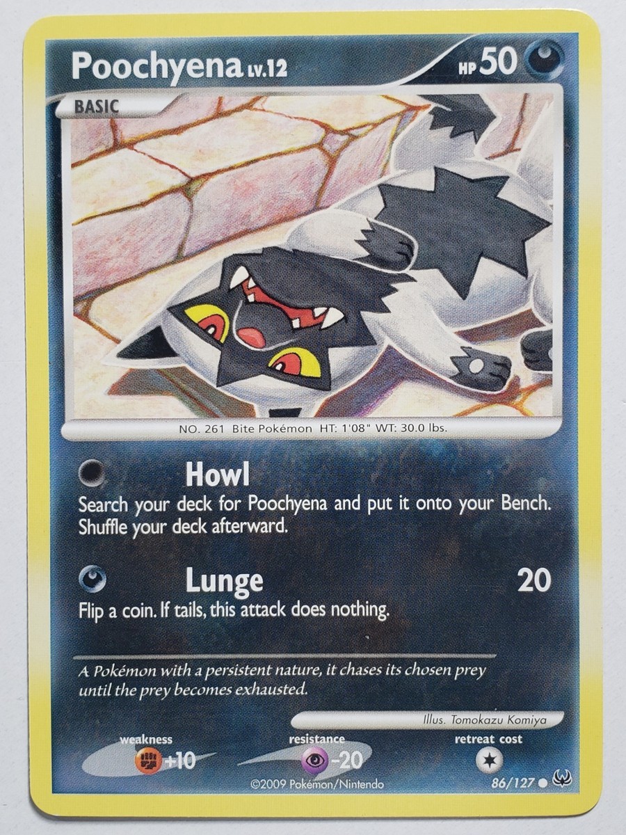 Poochyena 86/127 LP 2009 Platinum Pokemon Card Tomokazu Komiya $2
