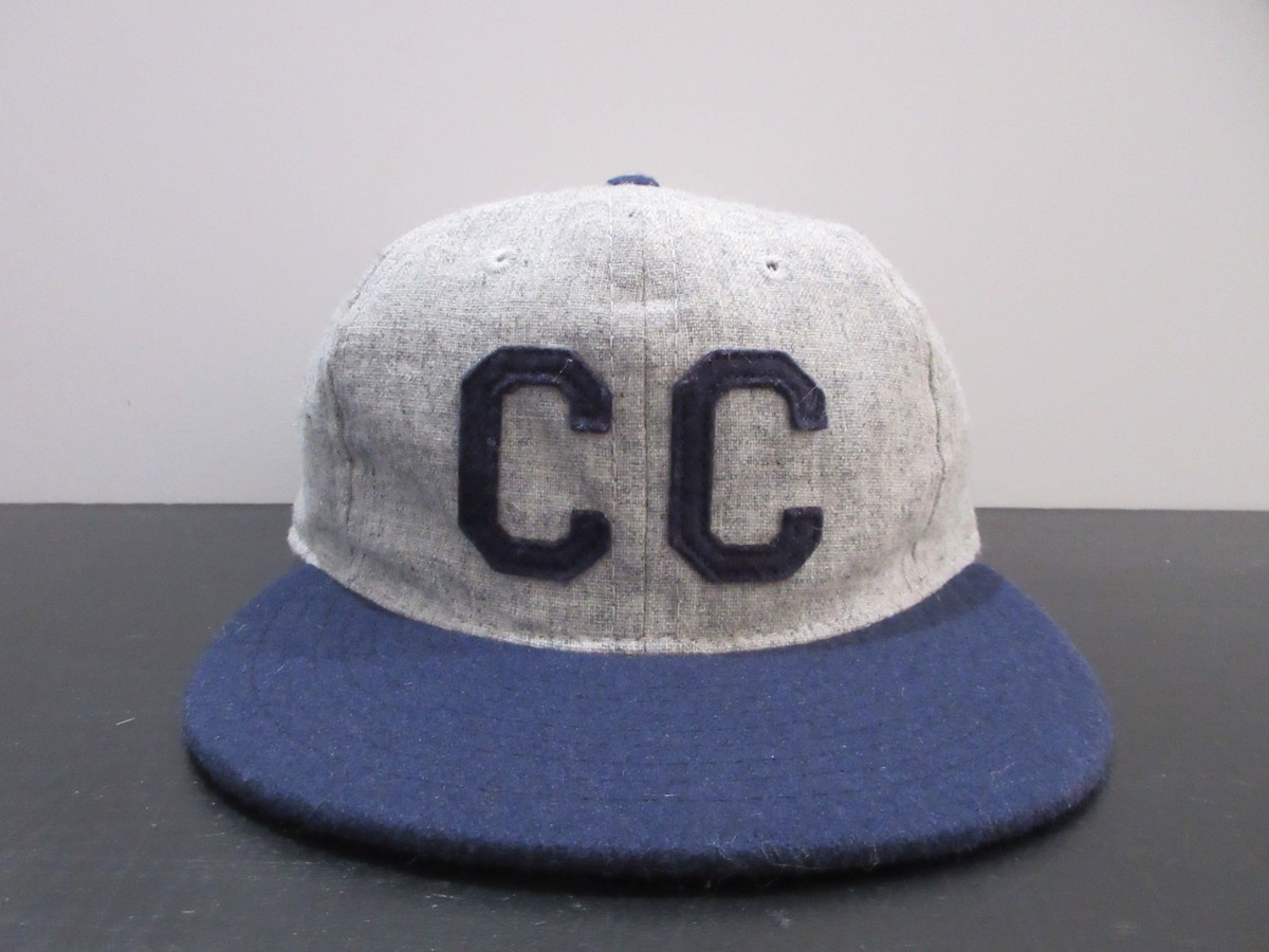 VINTAGE Ebbets Field Flannel Hat Cap Strap Back Gray Blue CC Filson Mens 90s