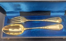 Couverts argent massif vermeil cuillère fourchette 107 g orfèvre Granvigne