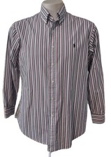 Ralph Lauren Shirt Men's Size 16.5 32/33 Custom Fit Long Sleeve Logo Button Up