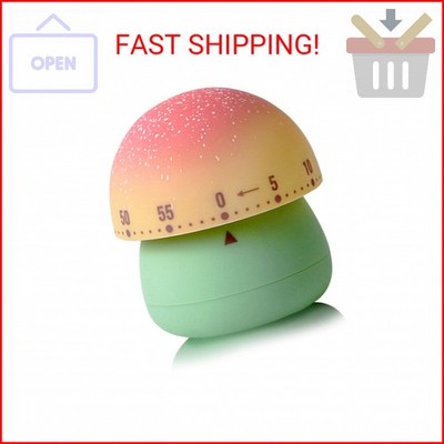 NUOSWEK Mechanical Kitchen Timer, Cute Mushroom Timers for Kids, Wind Up 60 Minu
