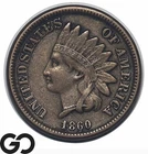 1860 Indian Head Cent Penny, Early Better Date