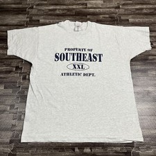 Vintage 90s Southeast College Athletic Dept Graphic Tshirt Grey XL USA Made VTG