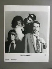 Cheap Trick black & white 8 X 10 glossy promo photo original lineup smiling !