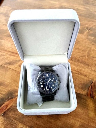 Victorinox Swiss Army Quartz INFANTRY VINTAGE Black Used Excellent++ Japan F/S - Picture 9 of 9