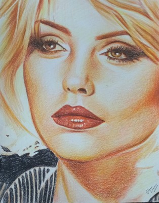 Original Zeichnung von Debbie Harry in A4 im Buntstift