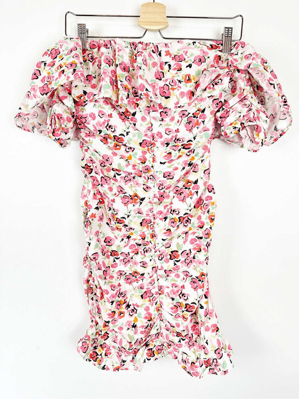 Zara size XS Square Neck Ruffled Floral Mini Dres… - image 3