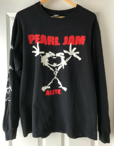Pearl Jam 1992 Alive Stickman Long Sleeve T-Shirt Vintage Screen Stars Size XL - Afbeelding 1 van 6