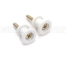  GSP-W Grover Plastic White Strap Buttons & Screws for Guitar/Bass