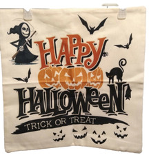 New Happy Halloween Throw Pillow Case Cover 17" x 17" Black Cat Trick or Treat