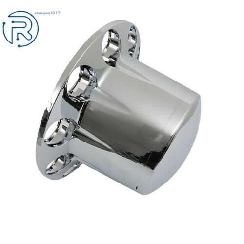 ABS Semi Truck Rear Wheel Axle Hub Covers Hubcaps Kits 33MM Chrome Lug Nuts - Picture 8 of 11