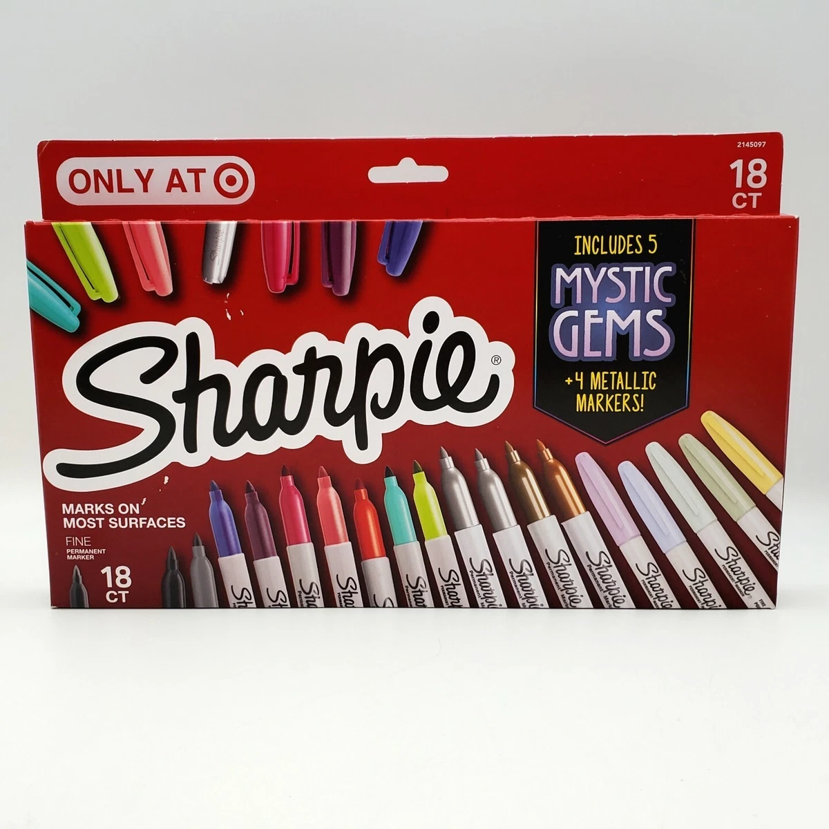 SHARPIE PERMANENT MARKERS 18 CT 5 mystic gems, 4 Metallic