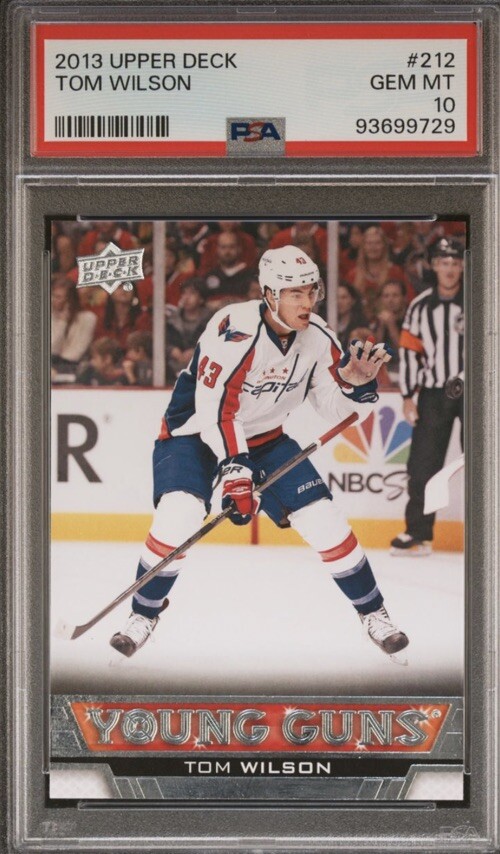 2013 Upper Deck Tom Wilson Young Guns Capitals Rookie PSA 10 Gem Mint #212