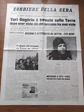 CORRIERE DELLA SERA 13 APRILE 1961 PRIMO UOMO NELLO SPAZIO YURI GAGARIN URSS