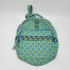 Floral Backpack 100 Cotton Daisy Blue Green Attached Matching Wallet