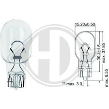 LID10089 Gl&uuml;hlampe, Blinkleuchte beidseitig verwendbar f&uuml;r OPEL CORSA D (S07)