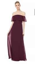Bill Levkoff Style 1500 Wine Bridesmaid Dress Size 14