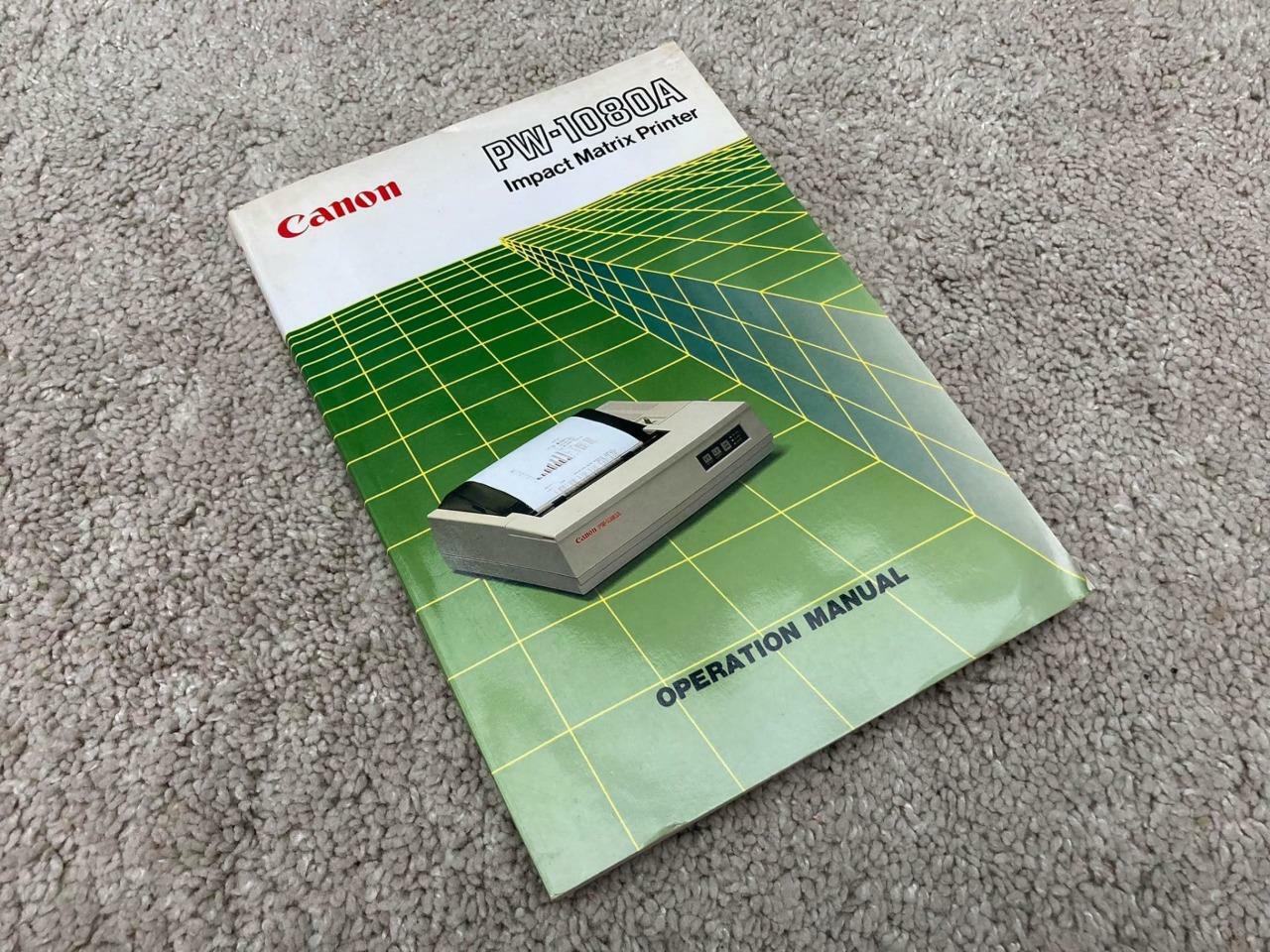 Canon PW1080A Impact Matrix Printer Operation Manual eBay