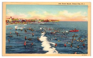 Details About 1941 14th Street Beach Ocean City Nj Postcard
